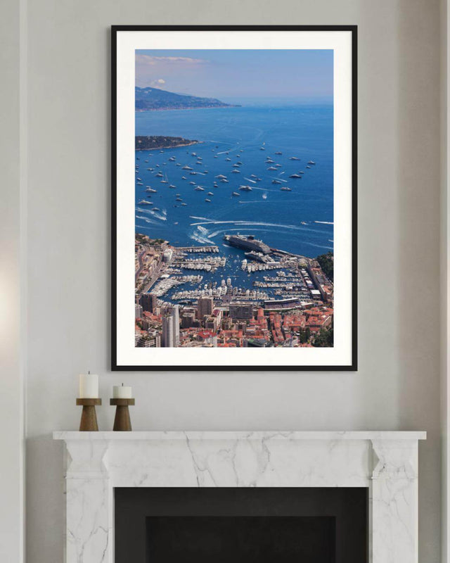 Monaco Print of the stunning aerial view of the Monaco harbor during the Formula 1 Grand Prix 2025.